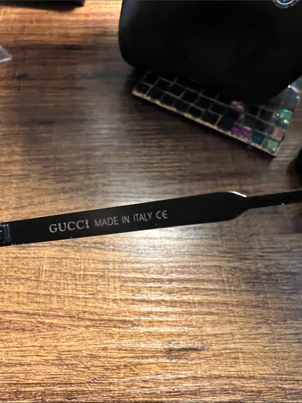 Black Logo Square Sunglasses - Black Lenses - Picture 5 of 5